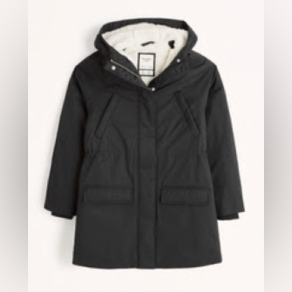 Abercrombie & Fitch Women’s Sherpa Lined Parka, Black